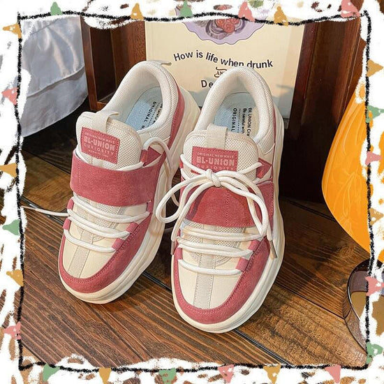 Velcro Dissolving Girls Lace-Up Sneakers $70.50 Dana Fashion Color: Pink Size: 36 Women's shoes Product information: Size: 36-inner length about 230, 37-inner length about 235, 38-inner length about 240, 39-inner length about 245, 40-inner length about 25