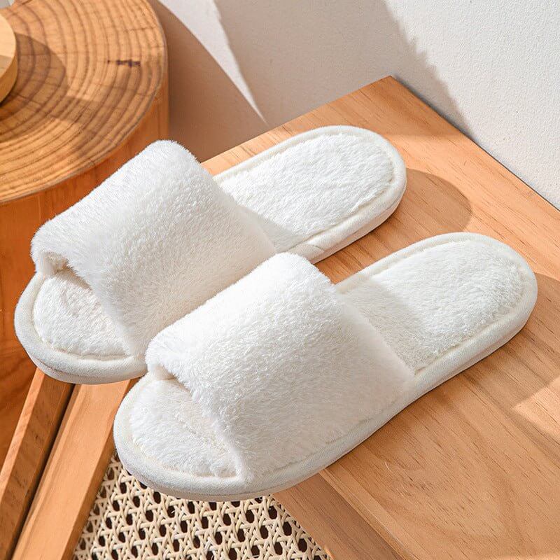 Velvet Women's Cotton Slippers Home Indoor Non-slip $25.90 Dana Fashion Color: White Size: 36to37 Women's shoes Product information: Pattern: solid color Inner material: artificial wool Color: wine red imitation rabbit fur opening], pink [imitation rabbit