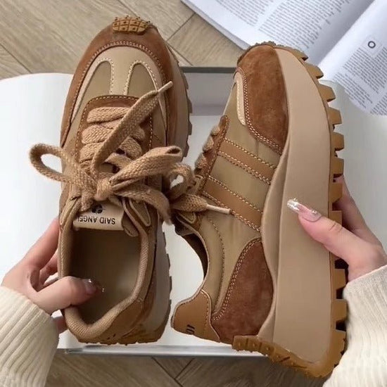 Versatile Platform Thick Bottom Shoes Retro Women's Dad Shoes $89.50 Dana Fashion Color: Khaki Upgraded Version Size: 35 Women's shoes Product information: Pattern: color matching Lining material: PU Color: khaki, silver, khaki [upgraded version], silver