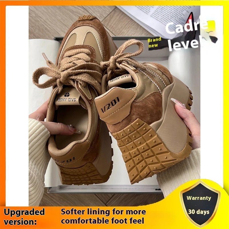 Versatile Platform Thick Bottom Shoes Retro Women's Dad Shoes $89.50 Dana Fashion Color: Khaki Upgraded Version Size: 35 Women's shoes Product information: Pattern: color matching Lining material: PU Color: khaki, silver, khaki [upgraded version], silver