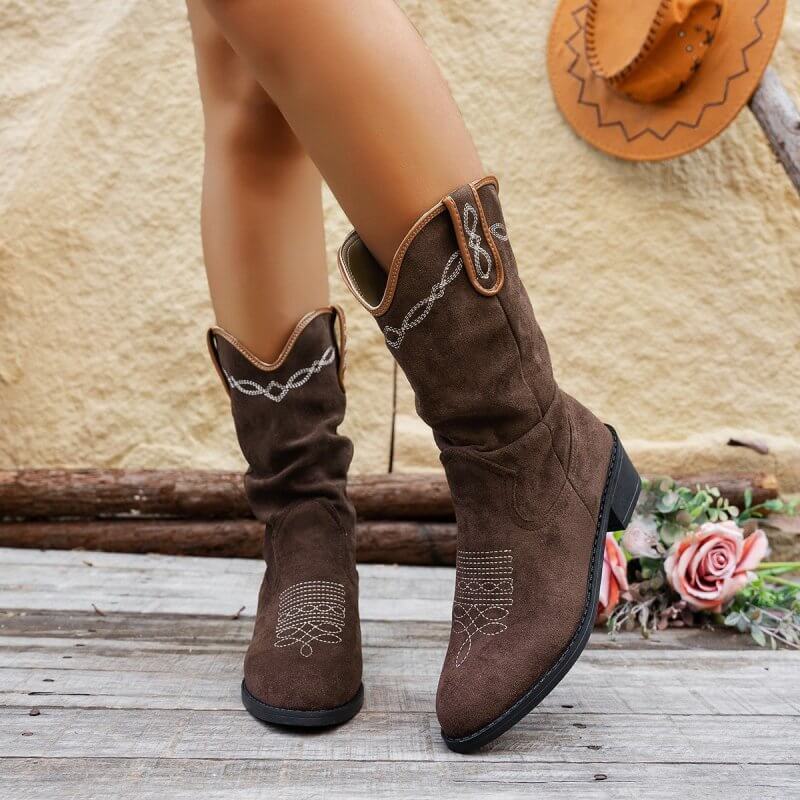 Vintage Embroidery Western Cowboy Boot Women $45.50 Dana Fashion Color: Dark Brown Size: 35 Women's shoes Product information: Pattern: solid color Color: dark brown, apricot Size: 35, 36, 37, 38, 39, 40, 41, 42 Shoe Upper material: artificial pu Applicab
