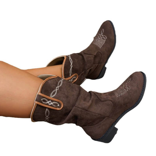 Vintage Embroidery Western Cowboy Boot Women $45.50 Dana Fashion Color: Apricot Size: 35 Women's shoes Product information: Pattern: solid color Color: dark brown, apricot Size: 35, 36, 37, 38, 39, 40, 41, 42 Shoe Upper material: artificial pu Applicable