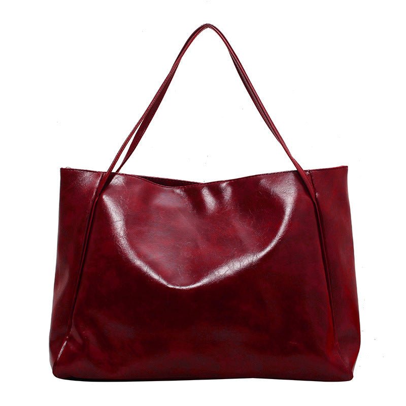 Vintage Shoulder Bags For Women Large Capacity Handbag Tote Bag $27.50 Dana Fashion Color: Black Women's Bags Product information: Material: PU Style: fashionable and simple Features: solid color Colour: white, red, blue, black, dark brown Size Informatio