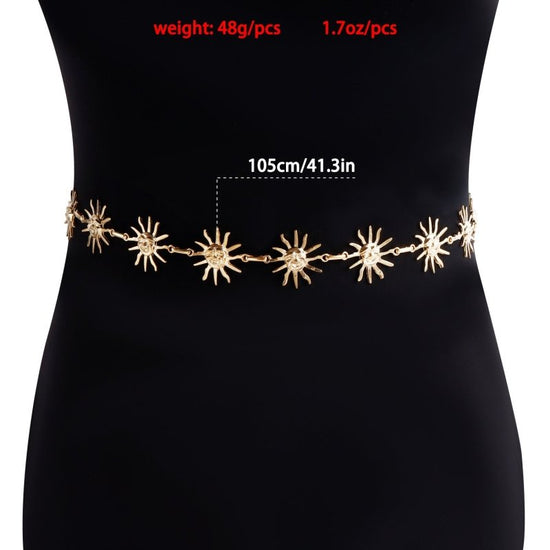 Waist Chain Body Chains Dress Waist Accessories $11.14 Dana Fashion Color: Gold Women's Accessories Product information: Color: gold, steel Size: 115cm Material: Metal Popular elements: Punk Style: Casual Number of turns: single circle Length (CM):80-100C