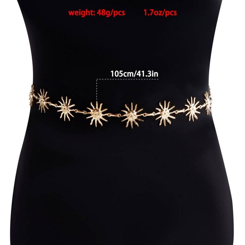 Waist Chain Body Chains Dress Waist Accessories $11.14 Dana Fashion Color: Gold Women's Accessories Product information: Color: gold, steel Size: 115cm Material: Metal Popular elements: Punk Style: Casual Number of turns: single circle Length (CM):80-100C