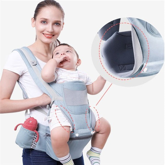 Waist stool $90.48 Dana Fashion Color: Blue Baby & Mother Applicable age: 0~48 months Back method: horizontal hug / chest / kangaroo / back Waist circumference: 71cm~110cm Bearing capacity: about 25 kg Fabric: face cloth cotton, fabric: face cloth cotton