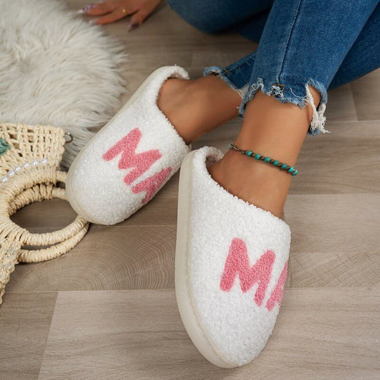 Warm And Cozy MAMA Christmas Gift Plush Cotton Slippers Thick Non-Slip Sole Indoor Slippers Shoes $69.50 Dana Fashion Color: White Size: 38to39 Women's shoes Overview: Unique design, stylish and beautiful. Good material, comfortable wear. Product informat