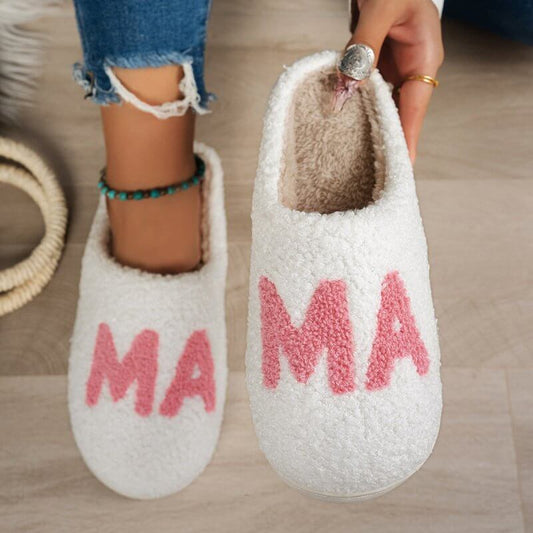 Warm And Cozy MAMA Christmas Gift Plush Cotton Slippers Thick Non-Slip Sole Indoor Slippers Shoes $69.50 Dana Fashion Color: White Size: 38to39 Women's shoes Overview: Unique design, stylish and beautiful. Good material, comfortable wear. Product informat