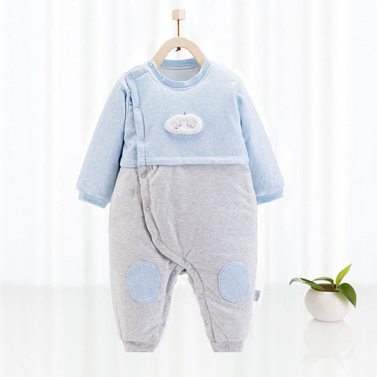 Warm Jumpsuit Newborn Cotton Crawling Suit $43.24 Dana Fashion Color: Baby cloud blue Child size: 100cm Baby Clothing Product information: Fabric name：cotton Boneless process：is Seasonable:Spring, spring, fall Main fabric component:cotton Main fabric comp