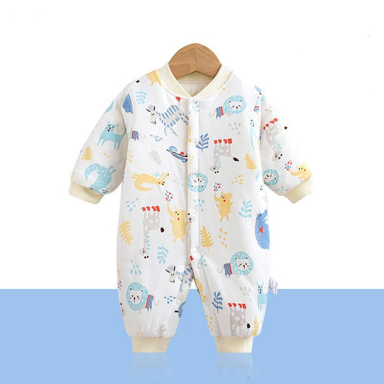 Warm Jumpsuit Newborn Cotton Crawling Suit $38.51 Dana Fashion Color: Forest Child size: 100cm Baby Clothing Product information: Fabric name：cotton Boneless process：is Seasonable:Spring, spring, fall Main fabric component:cotton Main fabric composition c