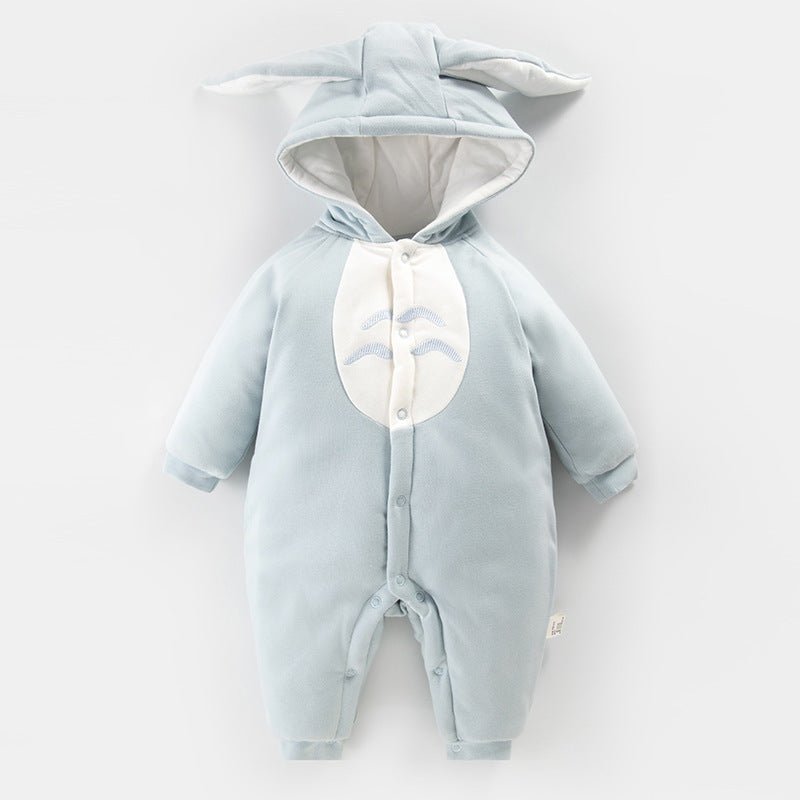 Warm Jumpsuit Newborn Cotton Crawling Suit $51.95 Dana Fashion Color: Totoro Blue Child size: 100cm Baby Clothing Product information: Fabric name：cotton Boneless process：is Seasonable:Spring, spring, fall Main fabric component:cotton Main fabric composit