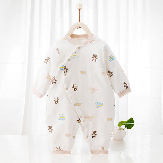 Warm Jumpsuit Newborn Cotton Crawling Suit $43.24 Dana Fashion Color: Toy apricot color Child size: 100cm Baby Clothing Product information: Fabric name：cotton Boneless process：is Seasonable:Spring, spring, fall Main fabric component:cotton Main fabric co