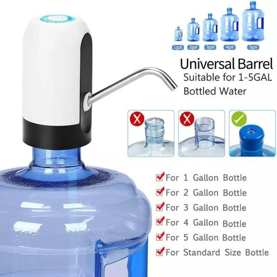 Water Bottle Electric Automatic Universal Dispenser 5 Gallon USB USB Water Dispenser Automatic Drinking Water Bottle $55.33 Dana Fashion Color: Black Dana's Kitchen Product Specifications: Material: ABS, 304 Stainless Steel and Silicone Operating Voltage: