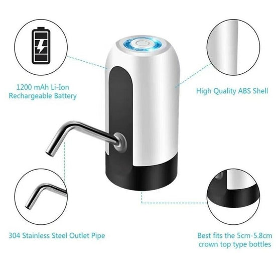 Water Bottle Electric Automatic Universal Dispenser 5 Gallon USB USB Water Dispenser Automatic Drinking Water Bottle $55.33 Dana Fashion Color: Black Dana's Kitchen Product Specifications: Material: ABS, 304 Stainless Steel and Silicone Operating Voltage:
