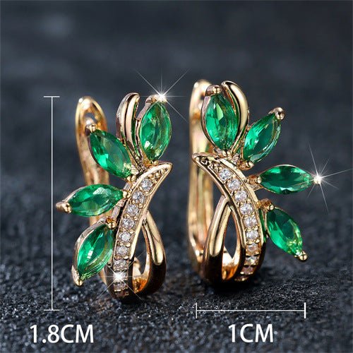 Water Drop Flower Shape Green Zircon Earrings $15.59 Dana Fashion Color: Champagne Gold Green Women's Accessories Product information: Color: Champagne Gold Green, champagne gold purple, champagne gold sapphire blue, champagne gold light blue Material: Co