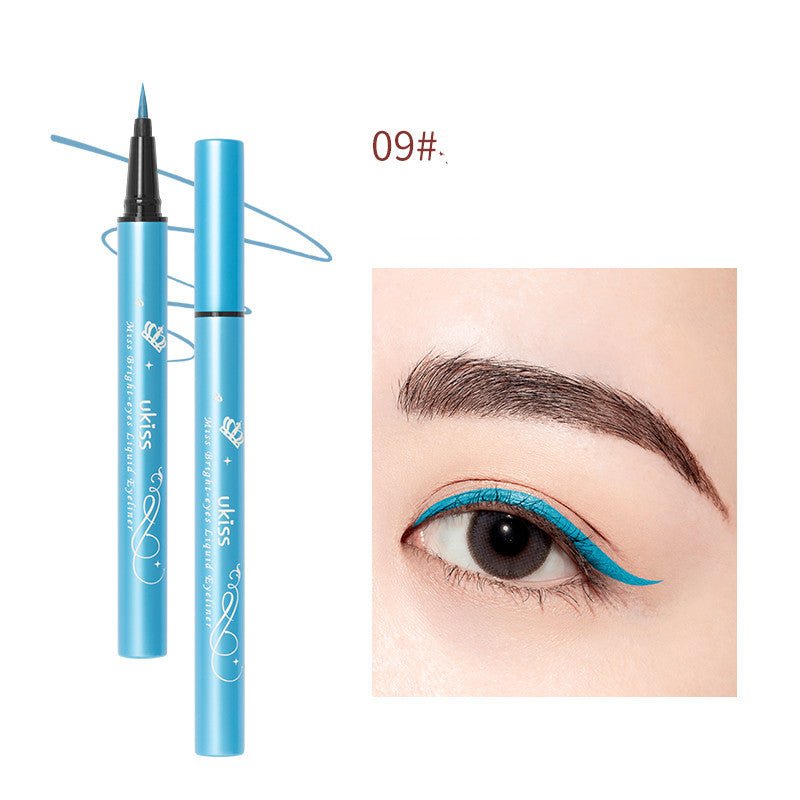 Waterproof color eyeliner pen $75.00 Dana Fashion Color: Turquoise Blue makeup Name: Liquid Eyeliner Pen Net content: 0.6g Suitable for the crowd: make-up enthusiasts, novice gospel, product introduction: avoid drawing good eye makeup due to sweat, Blurre