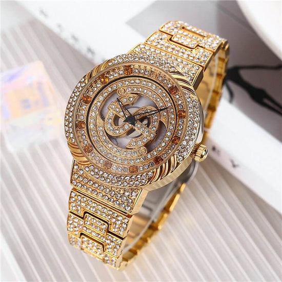 Waterproof Colorful Rotating Female Quartz Watch $55.50 Dana Fashion Color: Gold Women's Accessories Product information: Special function: decoration, diamond Display type: pointer + number Style: leisure Waterproof: Yes Waterproof performance: 10m Movem
