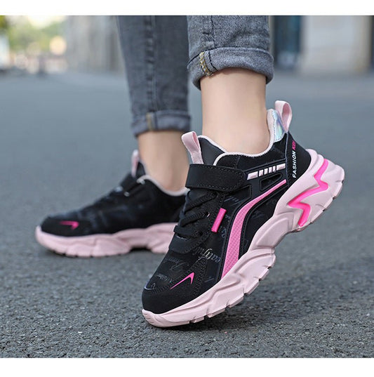 Waterproof Leather Girls Casual Sneaker $35.50 Dana Fashion Color: Black And Red Cotton size: 27 Women's shoes Product information: Pattern: Letters Thickness: ordinary thickness Applicable site: hard ground Color: pink leather surface, pink cotton, black