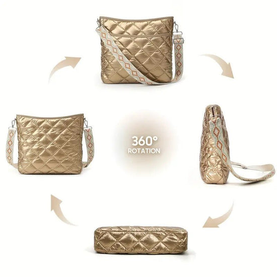 Waterproof Nylon Crossbody Bag Outdoor Waterproof Multi-purpose Package $24.99 Dana Fashion Color: Black Women's Bags Product information: Lining texture: Polyester Applicable scenario: leisure travel Color: gold (in stock), Black (in stock) Outer bag typ
