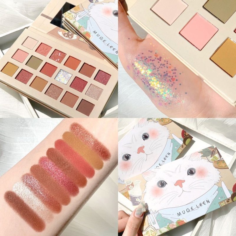 Waterproof powder, pearl light eye shadow $16.44 Dana Fashion Color: Red makeup Color: 18 Color number: 8 colors and above Model: MUGE LEEN18 color eye shadow disc Special purpose cosmetics: no Suitable skin type: General Efficacy: modification
