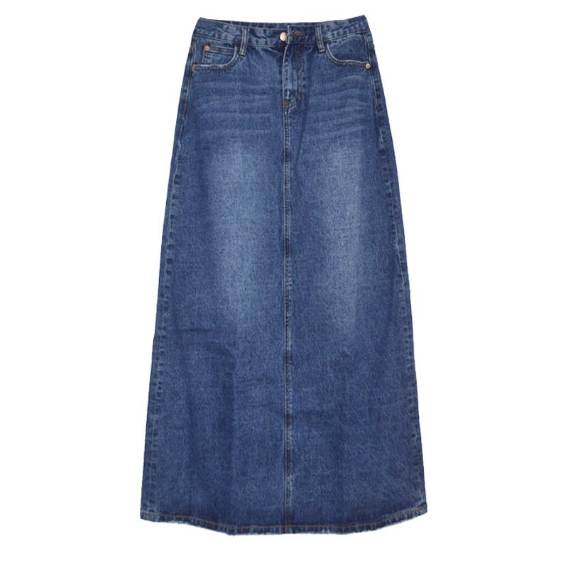 Wear Frayed Long Skirts Women's Long Skirts Denim Skirts $149.90 Dana Fashion Color: Blue Size: 2XL Women's clothing Product Information: Style: all-match Pattern: plain Process: hand-worn Skirt type: A-line skirt Skirt length: short skirt Popular element