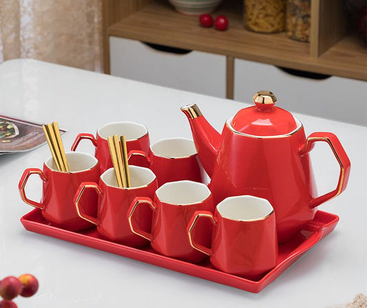 Wedding Drinking Glass Set Living Room Festive $175.50 Dana Fashion style: Bauhinia red flat plate Dana's Kitchen Product information: Color: Diamond Chinese Red Flat Plate, Swan Chinese Red Flat Plate, Bauhinia Red Flat Plate, Flower Fairy Chinese Red Fl