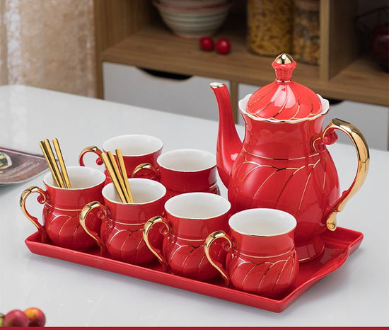 Wedding Drinking Glass Set Living Room Festive $175.50 Dana Fashion style: Flower Fairy Chinese Red Flat Dana's Kitchen Product information: Color: Diamond Chinese Red Flat Plate, Swan Chinese Red Flat Plate, Bauhinia Red Flat Plate, Flower Fairy Chinese