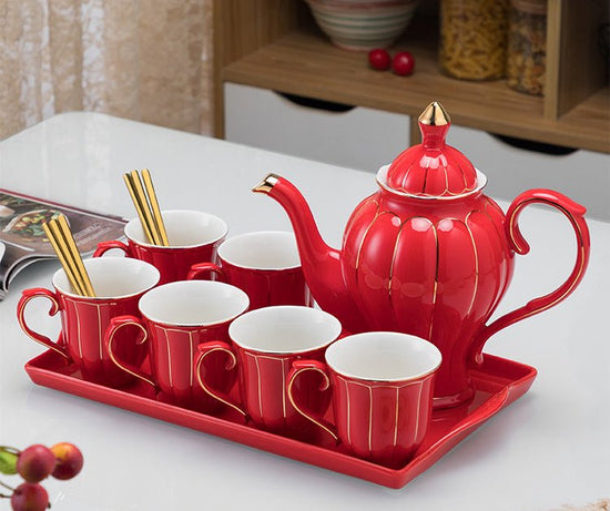 Wedding Drinking Glass Set Living Room Festive $175.50 Dana Fashion style: Bauhinia red flat plate Dana's Kitchen Product information: Color: Diamond Chinese Red Flat Plate, Swan Chinese Red Flat Plate, Bauhinia Red Flat Plate, Flower Fairy Chinese Red Fl