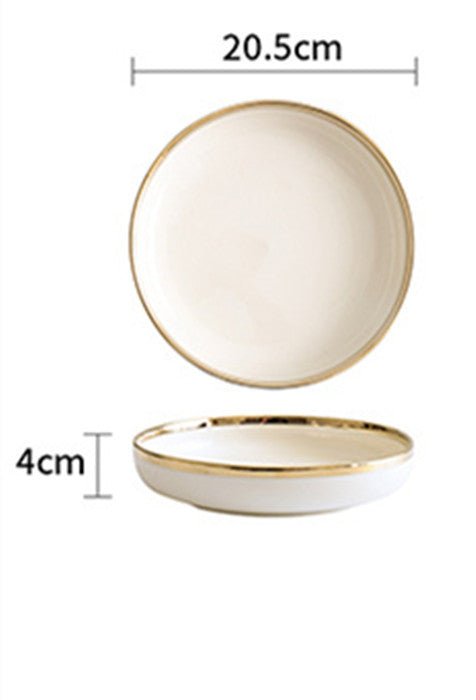 Wedding Gifts Home Bowls And Plates $50.65 Dana Fashion style: B Dana's Kitchen Product information: Material: Porcelain Pattern: gold trim Style: American Bowl diameter: 4.5 inches Color classification: A platinum 8 inch shallow dish B platinum 8 inch de