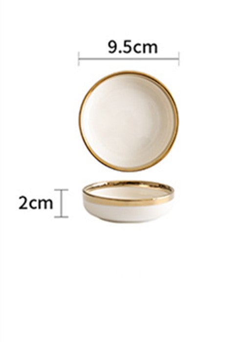 Wedding Gifts Home Bowls And Plates $17.93 Dana Fashion style: I Dana's Kitchen Product information: Material: Porcelain Pattern: gold trim Style: American Bowl diameter: 4.5 inches Color classification: A platinum 8 inch shallow dish B platinum 8 inch de