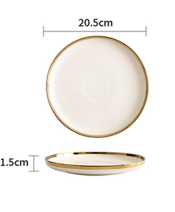 Wedding Gifts Home Bowls And Plates $42.63 Dana Fashion style: A Dana's Kitchen Product information: Material: Porcelain Pattern: gold trim Style: American Bowl diameter: 4.5 inches Color classification: A platinum 8 inch shallow dish B platinum 8 inch de