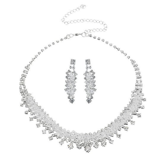 Wedding jewelry set $32.29 Dana Fashion Style: Set of chains Women's Accessories [Color]: Silver [Material: Alloy Size: Circumference: 36cm; Middle Height: 3cm
