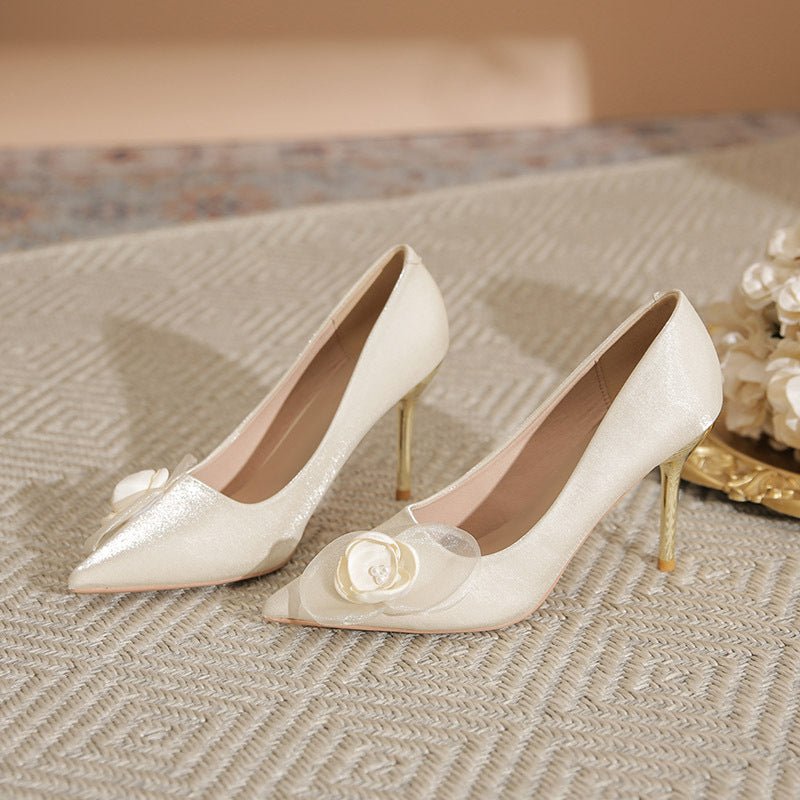 Wedding Shoes Stiletto High-end Applique High Heels $57.44 Dana Fashion Color: Apricot 5CM Size: 33 Women's shoes Product information: Pattern: solid color Lining material: Microfiber Applicable sports: Universal Color: apricot 5cm, apricot 7cm, apricot 9