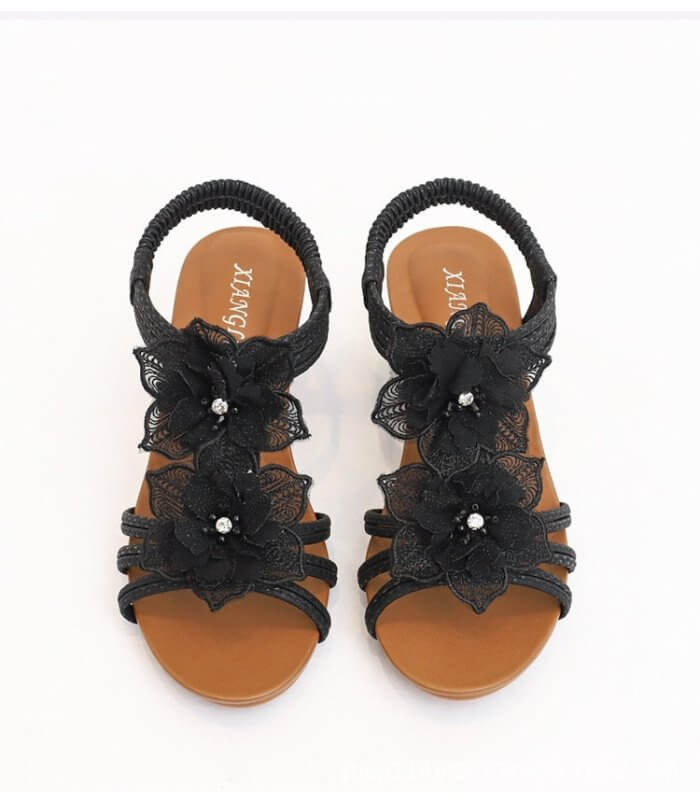 Wedge Roman Bohemian Retro Flower Vacation Sandals $45.50 Dana Fashion Color: Apricot Size: 36 Women's shoes Product information: Pattern: solid color Lining material: Leather Color: black, pink, apricot Upper height: low top Processing Method: Crazy Hors