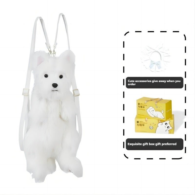 West Highland Backpack Puppy Plush Crossbody Bag $89.99 Dana Fashion Color: Style 3 Height: Gift Box Packaging Women's Bags Product information: Color: Western Highland, Western Highland j k plaid pink scarf, Western Highland j k plaid blue scarf, Western