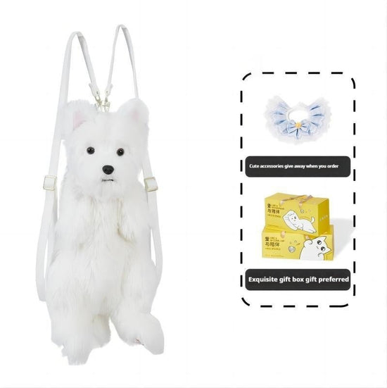 West Highland Backpack Puppy Plush Crossbody Bag $89.99 Dana Fashion Color: Style 2 Height: Gift Box Packaging Women's Bags Product information: Color: Western Highland, Western Highland j k plaid pink scarf, Western Highland j k plaid blue scarf, Western