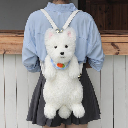West Highland Backpack Puppy Plush Crossbody Bag $89.99 Dana Fashion Color: Style 1 Height: Gift Box Packaging Women's Bags Product information: Color: Western Highland, Western Highland j k plaid pink scarf, Western Highland j k plaid blue scarf, Western
