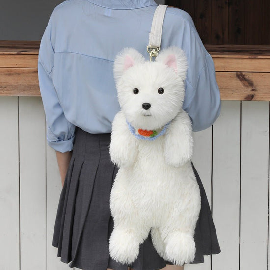 West Highland Backpack Puppy Plush Crossbody Bag $89.99 Dana Fashion Color: Style 1 Height: Gift Box Packaging Women's Bags Product information: Color: Western Highland, Western Highland j k plaid pink scarf, Western Highland j k plaid blue scarf, Western