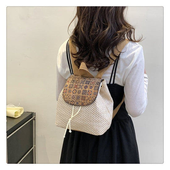Western Style Travel Women's Straw Backpack Bohemian Style Tassel Bag $35.67 Dana Fashion Color: Pattern Khaki Women's Bags Product information: Applicable scenarios: Daily matching Color: white with pattern, pattern khaki, tassel White, tassels khaki Out
