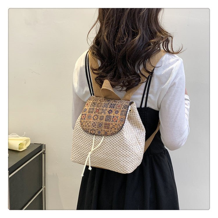 Western Style Travel Women's Straw Backpack Bohemian Style Tassel Bag $35.67 Dana Fashion Color: Pattern Khaki Women's Bags Product information: Applicable scenarios: Daily matching Color: white with pattern, pattern khaki, tassel White, tassels khaki Out