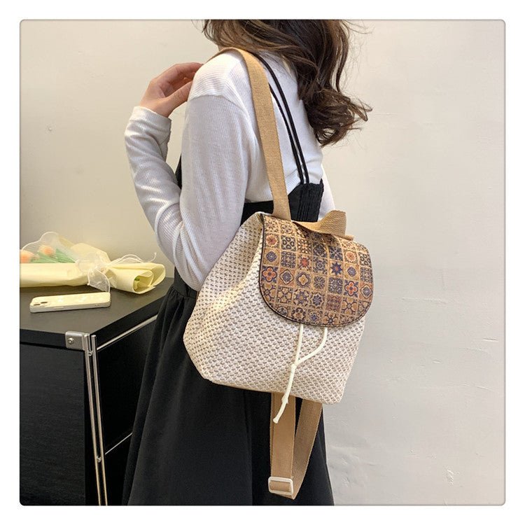 Western Style Travel Women's Straw Backpack Bohemian Style Tassel Bag $35.67 Dana Fashion Color: Pattern Khaki Women's Bags Product information: Applicable scenarios: Daily matching Color: white with pattern, pattern khaki, tassel White, tassels khaki Out