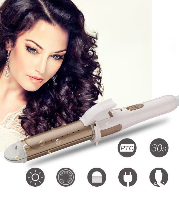 Wet and dry curling iron $18.95 Dana Fashion Color: EU Beauty Tools Product category: Roll and straight dual-use Applicable hair: wet and dry Heat conductor material: environmentally friendly alloy Diameter of heat conductor: 21mm-30mm Temperature control