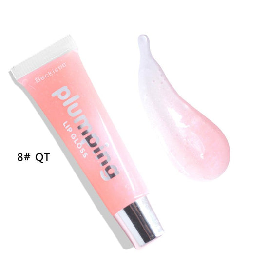 Wet Cherry Gloss Plumping Lip gloss Lip Plumper Makeup Big Lip Gloss Moisturizer Plump Volume Shiny Vitamin E Mineral Oil $18.46 Dana Fashion Color: QT makeup 1# SH: Warm nude (glossy+ little glitter). 2# TL: light peachy pink(glossy+glitter). 3# VV: Brig