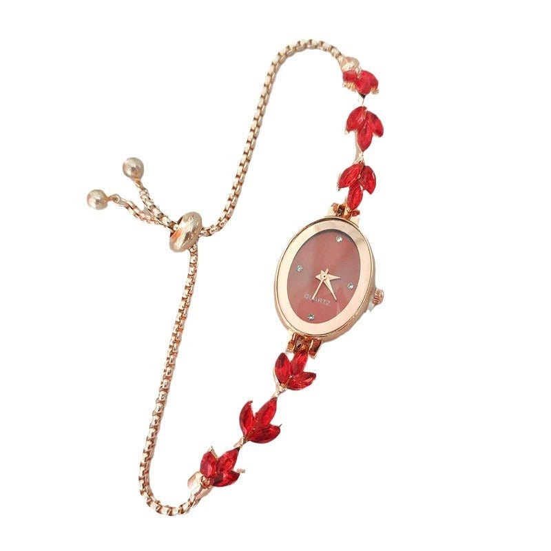 Wheat Diamond Women's Watch Free Adjustment Pull-out Women's $14.47 Dana Fashion Color: Black Women's Accessories Product information: Color: green, red, silver, gold, black, pink, purple, blue Thickness: 7mm Applicable people: Female Movement type: Quart