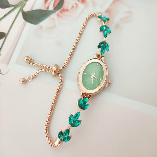 Wheat Diamond Women's Watch Free Adjustment Pull-out Women's $14.47 Dana Fashion Color: Green Women's Accessories Product information: Color: green, red, silver, gold, black, pink, purple, blue Thickness: 7mm Applicable people: Female Movement type: Quart
