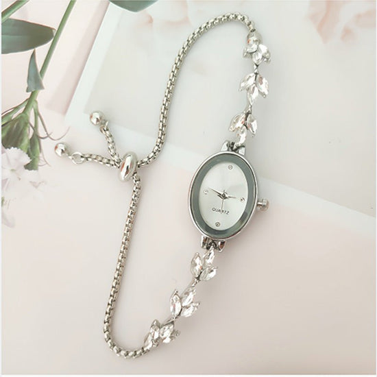 Wheat Diamond Women's Watch Free Adjustment Pull-out Women's $14.47 Dana Fashion Color: Silver Women's Accessories Product information: Color: green, red, silver, gold, black, pink, purple, blue Thickness: 7mm Applicable people: Female Movement type: Quar
