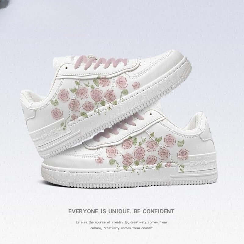White Shoes Girls' Sneakers Autumn New $77.50 Dana Fashion Color: White French Rose size: 35 Women's shoes Product information: Lining material: cloth Color: MW white French rose (pink and white shoelaces) Upper height: Middle top Heel shape: Other Size:
