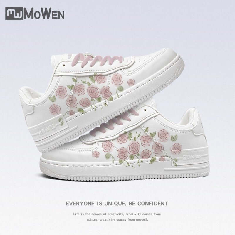 White Shoes Girls' Sneakers Autumn New $77.50 Dana Fashion Color: White French Rose size: 35 Women's shoes Product information: Lining material: cloth Color: MW white French rose (pink and white shoelaces) Upper height: Middle top Heel shape: Other Size: