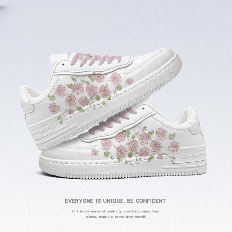White Shoes Girls' Sneakers Autumn New $77.50 Dana Fashion Color: White French Rose size: 35 Women's shoes Product information: Lining material: cloth Color: MW white French rose (pink and white shoelaces) Upper height: Middle top Heel shape: Other Size: