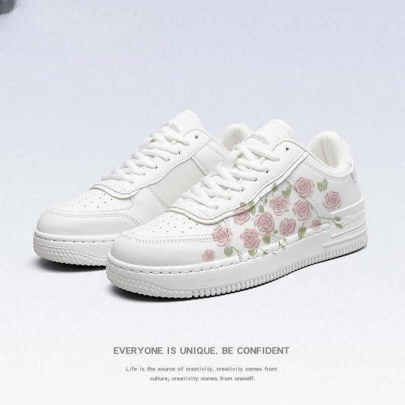 White Shoes Girls' Sneakers Autumn New $77.50 Dana Fashion Color: White French Rose size: 35 Women's shoes Product information: Lining material: cloth Color: MW white French rose (pink and white shoelaces) Upper height: Middle top Heel shape: Other Size: